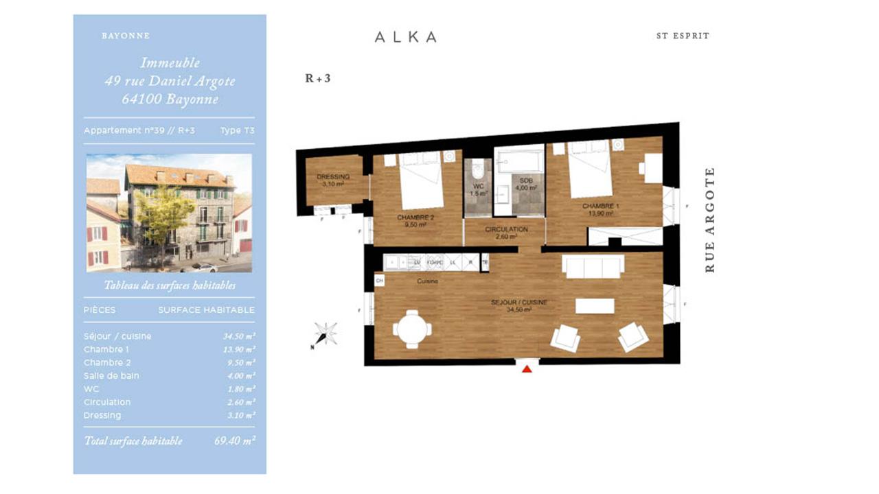 location appartement à BAYONNE - 848 C.C. / mois